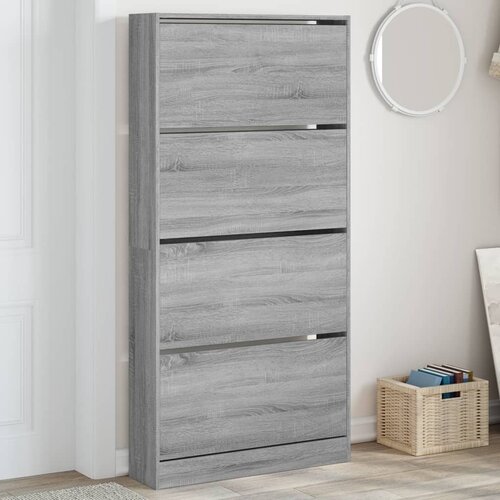 Ormarić za cipele s 4 ladice siva boja hrasta 80x21x163,5 cm Cijene