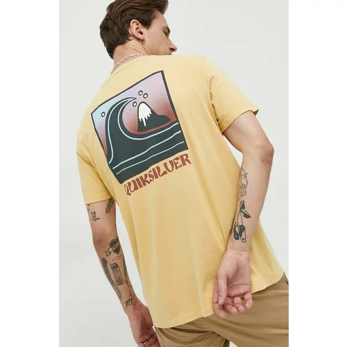 Quiksilver Bombažna kratka majica rumena barva