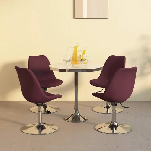 vidaXL Vrtljivi jedilni stoli 4 kosi vijolično blago