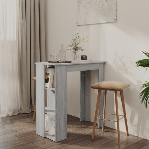 vidaXL Barska miza s polico siva sonoma 102x50x103,5 cm iverna pl. Cene