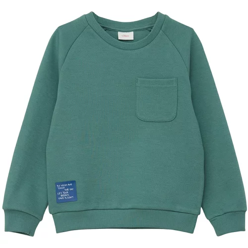 s.Oliver Sweater majica tamno plava / pastelno zelena / bijela