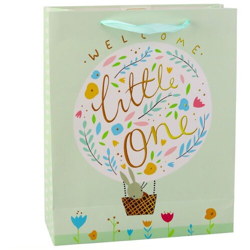  Poklon Vrećica za Rođenje Zelena s Motivom Zečića - 32 x 26 x 12 cm Cijene