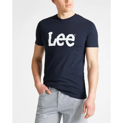 Lee Wobbly Logo Majica Modra