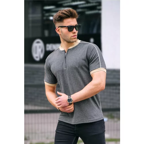 Madmext T-Shirt - Gray - Fitted