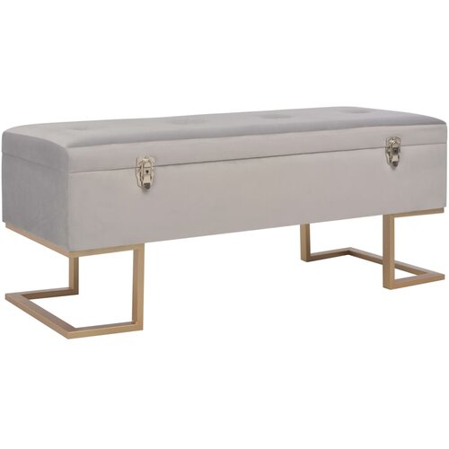 VidaXL Klop s prostorom za shranjevanje 105 cm siv žamet, (20772315) Slike