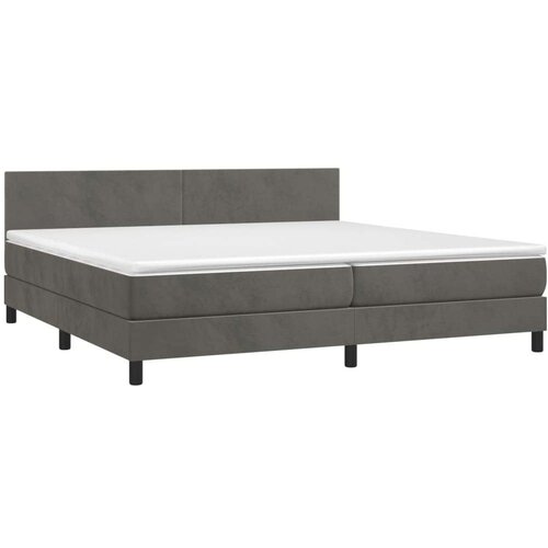  Box spring s madracem LED tamnosivi 200x200 cm bar&amp;scaron;un Slike