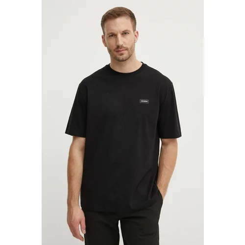 Karl Lagerfeld Bombažna kratka majica moška, črna barva, 245M2110