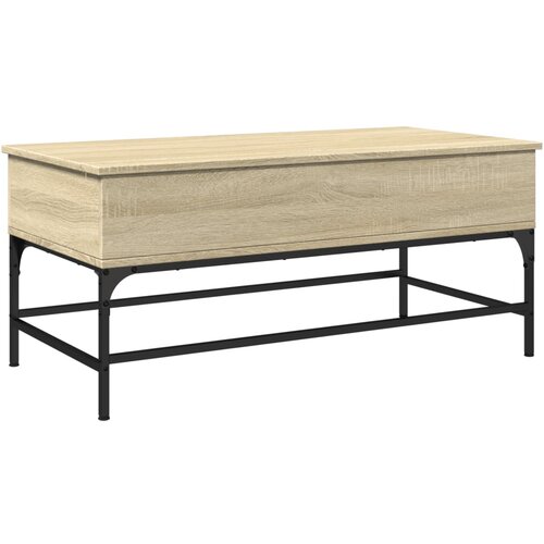 Maison Chic Klubska mizica - kavna mizica - Nizka mizica sonoma hrast 100x50x45 cm inženir. les in kovina, (21752654) Slike