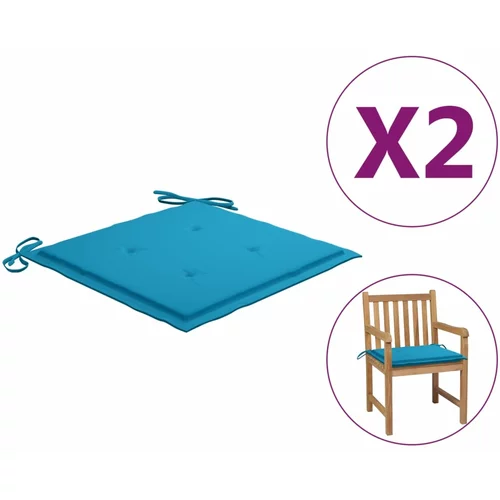 vidaXL jastuci za vrtne stolice 2 kom plavi 50 x 50 x 3 cm