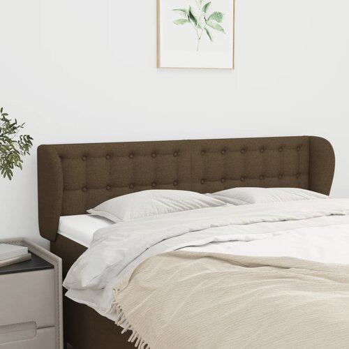 vidaXL Uzglavlje s ušima tamnosmeđi 147x23x78/88 cm od tkanine Cijene