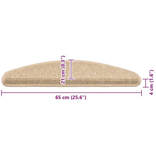  Prostirke za stepenice 15 kom 65x21x4 cm svijetlo bež poluokrugle velike Slike