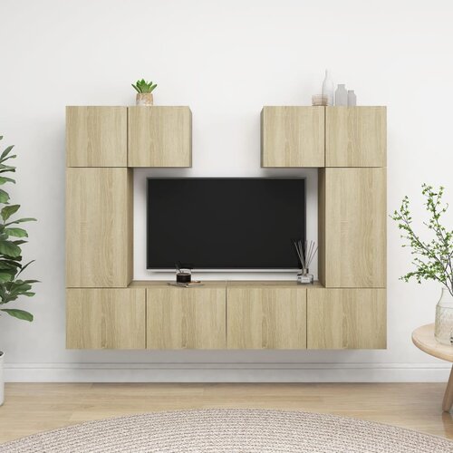 The Living Store Komplet TV omaric 6-delni sonoma hrast inženirski les - Komplet TV Omaric, (21374352) Slike