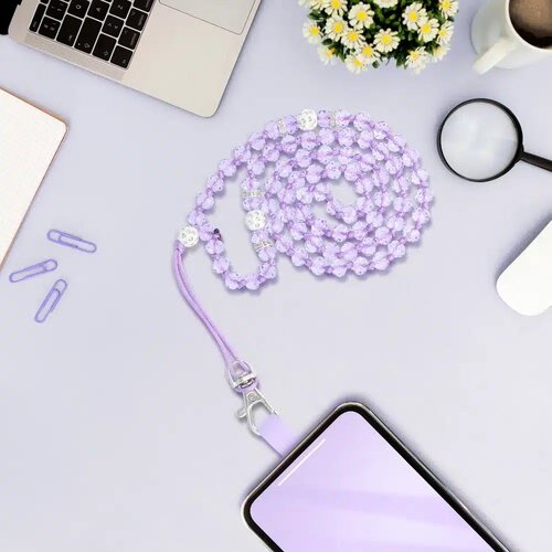  Obesek za telefon CRYSTAL DIAMOND / dolžina vrvice 74cm (37cm v zanki) / okrog vratu vijolična Slike