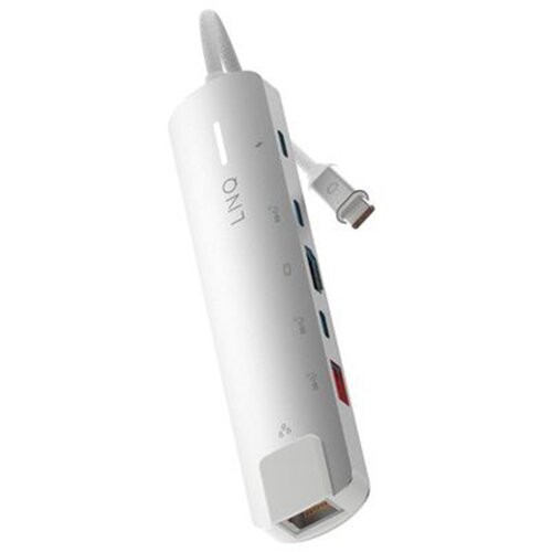 LINQ Multiport Hub Pro 6-in-1 HDMI 4K USB-C Power Delivery 140W 10Gbps, Siva, (22119437) Cene