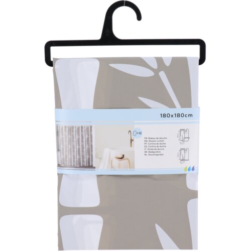 Tendance zavjesa za kadu 180x180cm + 12 bijelih kukica peva, bahia Slike