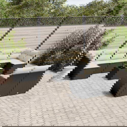  The Living Store Vrtna sedežna garnitura 10-delna z blazinami črn poli ratan - Vrtna Sedežna Garniture, (21464899) Cene