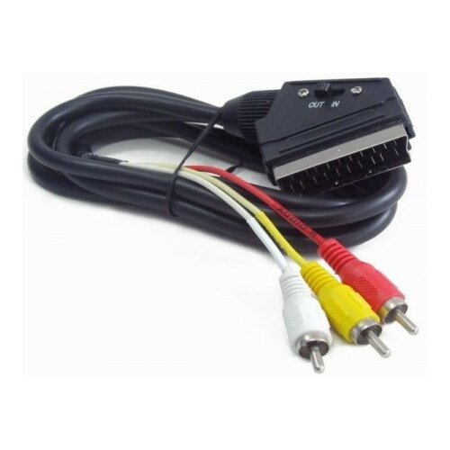 Gembird CCV-519-001 Bidirectional sa prekidacem RCA to SCART audio-video cable, 1.8 m kabal Cene