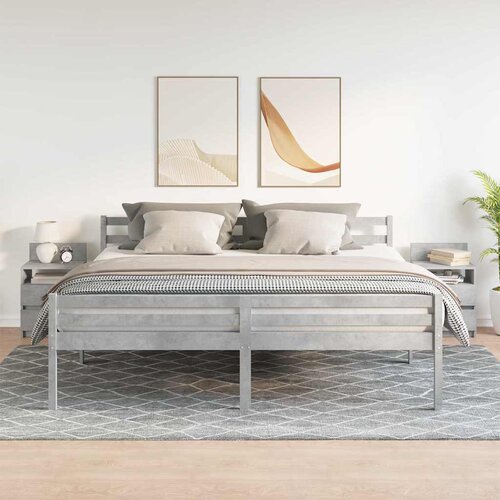  Noćni ormarići 2 kom s 2 ladice betonsko sive boje 40x33x60 cm Slike