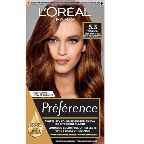 L´Oréal Paris Préférence barva za lase odtenek 5.3 Ligth Golden Brown 1 kos Cene