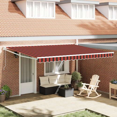 vidaXL retraktibilna tenda Rdeča in črna 450x300 cm Cene