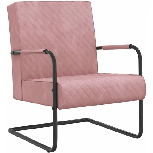 vidaXL Nihajni stol roza žamet, (20698902)