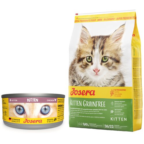  12x 85g Josera Kitten mokra hrana + 400g Josera Kitten suha hrana gratis! - Josera Kitten piletina + Josera Kitten bez žitarica Slike
