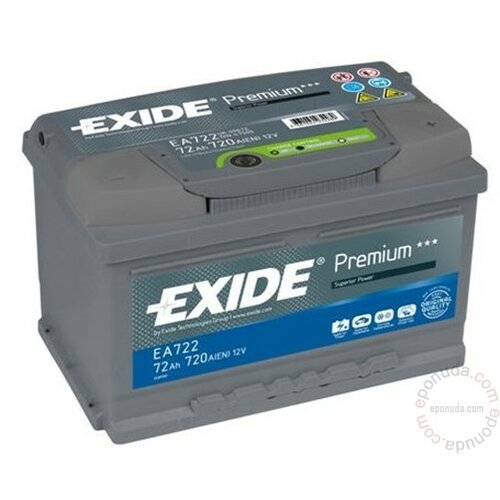 Exide Premium EA722 72Ah 720A akumulator Slike