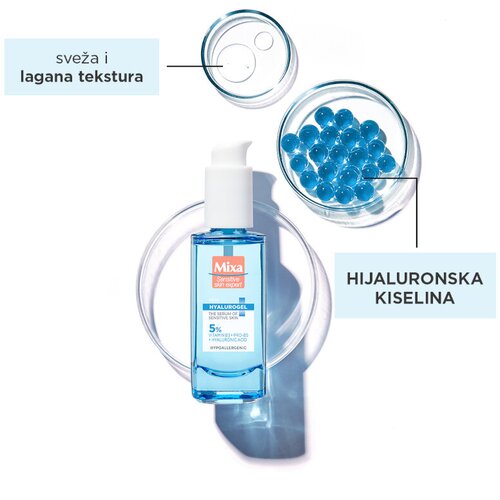 Mixa Hyalurogel Super s&amp;eacute;rum serum za lice za osjetljivu kožu lica 30 ml Slike