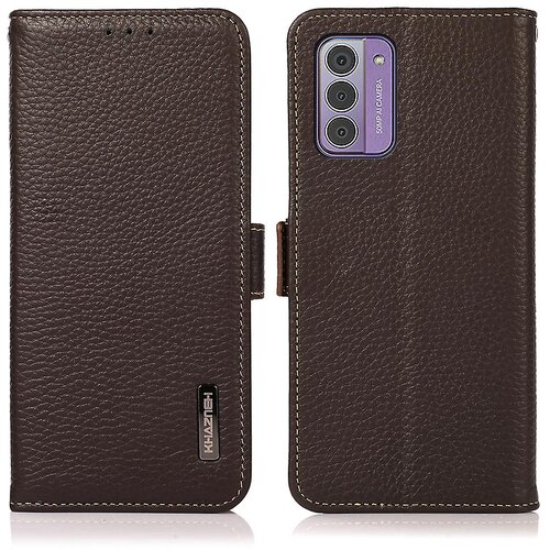 INORCO Ovitek iz pravega kravjega usnja za telefon Nokia G42, denarnica, stojalo za blokiranje RFID, tekstura ličija, (22036127) Slike