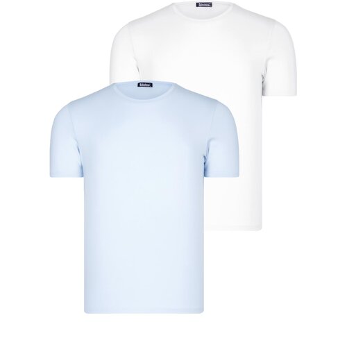 Dewberry DUAL SET T8569 BIKE COLLAR MENS T-SHIRT-BLUE-WHITE Slike
