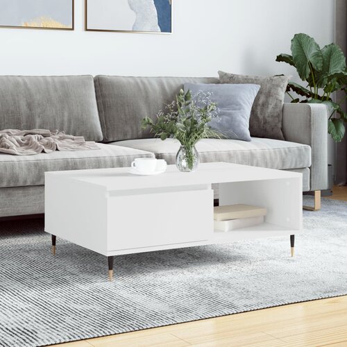 vidaXL Klubska mizica bela 90x60x35 cm inženirski les Cene
