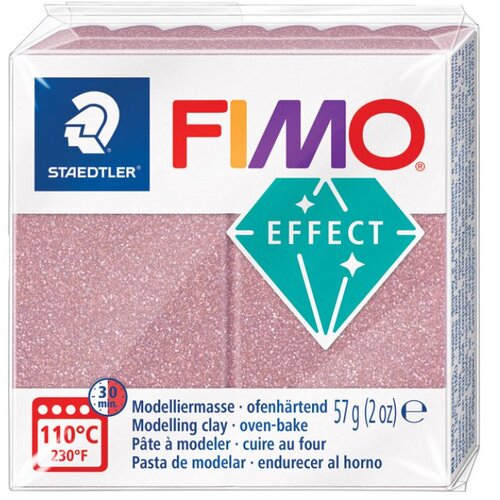  MASA ZA MODELIRANJE 57G FIMO EFFECT GLITTER STAEDTLER 8010-212 GLITTER ZLATNO-ROZA Slike