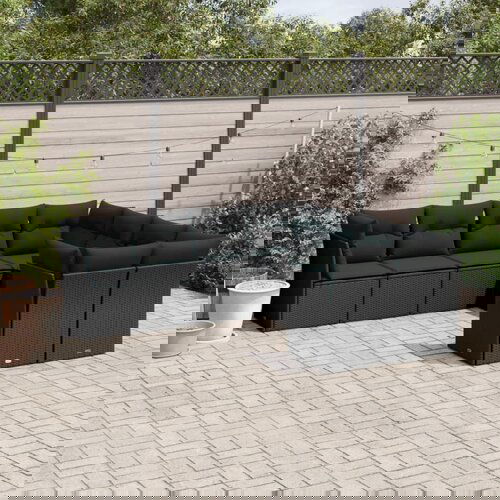 vidaXL 8-dijelni set vrtnih sofa od poliratana s jastucima crni Cijene