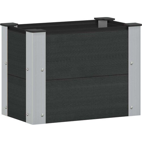 vidaXL Povišena gredica - Vrtna gredica Crna 50 x 30 x 36 cm WPC i aluminij - 50 x 30 x 36 cm Crna Cene