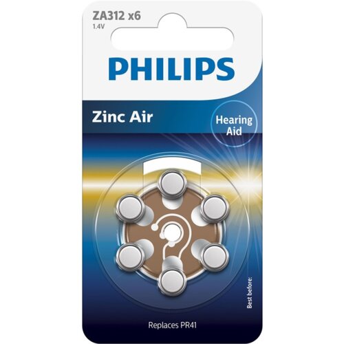 Philips 1x6 Zinc-Air PR41 / 312 Hörgeräte Batterie - baterije Cijene