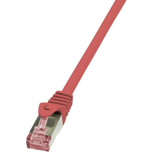 Logilink CQ2044S RJ45 mrežni kabel, Patch kabel cat 6 S/FTP 1.50 m crvena vatrostalan, sa za&amp;scaron;titom za nosić 1 St. Slike