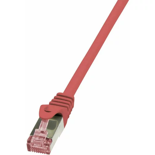 Logilink CQ2044S RJ45 mrežni kabel, Patch kabel cat 6 S/FTP 1.50 m crvena vatrostalan, sa zaštitom za nosić 1 St.