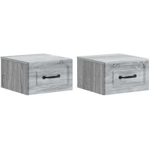  Noćni ormarić za montažu na zid s ladicama 2 pcs Siva sonoma - Siva sonoma 2 Cijene