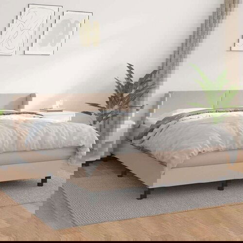  Box spring postelja z vzmetnico kapučino 140x200cm umetno usnje, (20894760) Slike