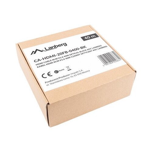 Lanberg CA-HDMI-20FB-0400-BK optical cable HDMI M/M 40m v2.0 4K AOC Cijene