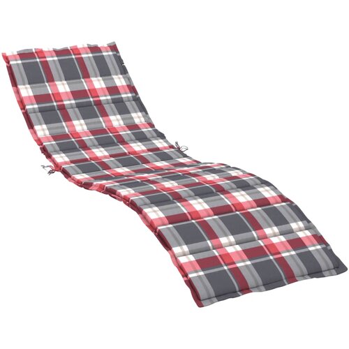 VidaXL Jastuk za ležaljku crveni karirani 200x70x3 cm tkanina Oxford Slike