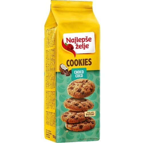 NAJLEP&amp;Scaron;E ŽELJE Cookies kokos i čokolada 135g Slike
