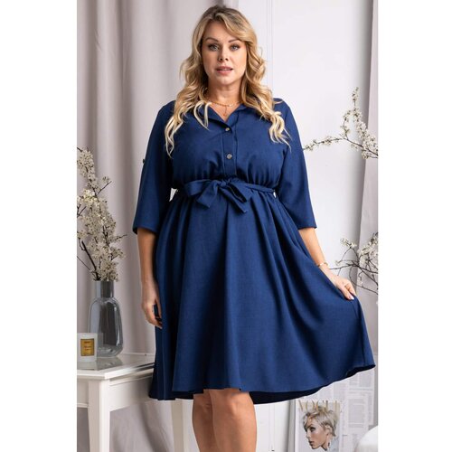 Karko Woman's Dress SA021 Navy Blue Slike