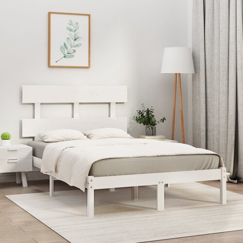 Furnova Posteljni okvir bel iz trdnega lesa 120x190 cm, (21938676) Slike