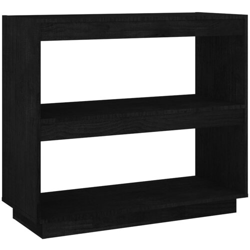 Maison Chic Knjižna omara - Knjižni regal črna 80x35x71 cm trdna borovina, (21726134) Cene