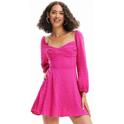 Desigual Haljina boja: ružičasta, mini, širi se prema dolje