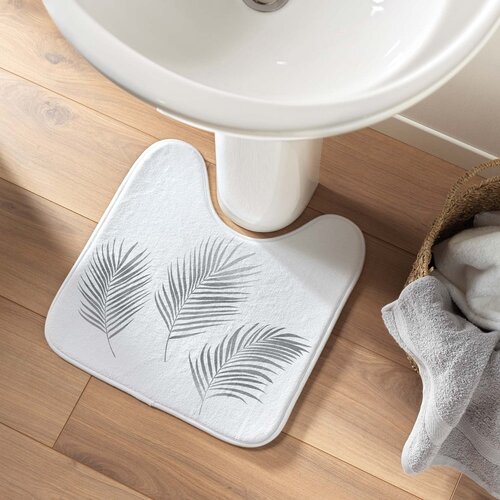 Douceur d int&amp;eacute;rieur Kopalni&amp;scaron;ka preproga za WC 45x45 cm v beli in srebrni barvi Orbella &amp;ndash; Slike