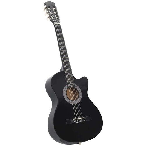  Klasična gitara Western s prorezom i 6 žica crna 38 &amp;quot; Slike