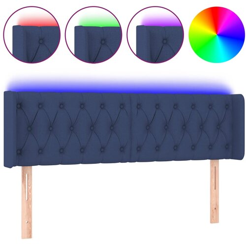 Maison Chic led posteljno vzglavje - vzglavna omarica - nočna omarica modro 147x16x78/88 cm blago, (21712148) Cene