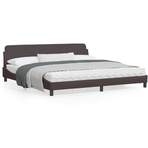 VidaXL okvir za krevet s uzglavljem tamnosmeđi 200x200 cm od tkanine Slike